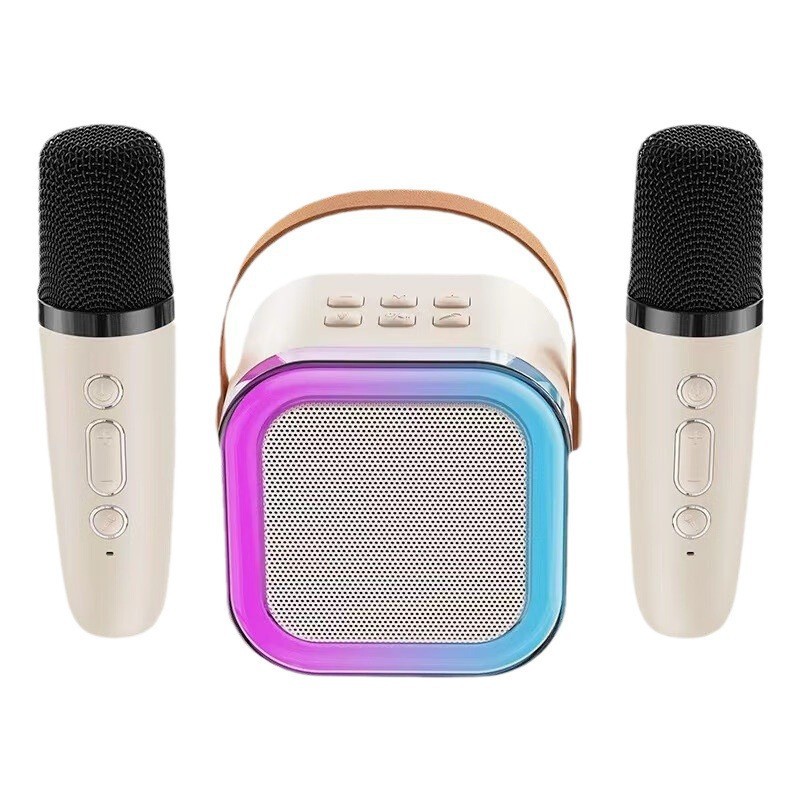 colourful karaoke sound system2 K12 Wireless Bluetooth PA Karaoke Speaker System with Dual Microphones – 🎤 Latfu K12 ব্লুটুথ কারাওকে মেশিন - Image 3